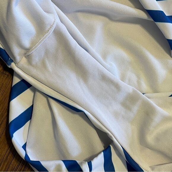 Strapless Summer Beach Striped Knot Front One Piece Swimsuit Blue White Large - Picture 10 of 10